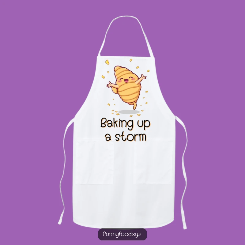 Funny Croissant Cartwheel Apron: Bake with a Smile