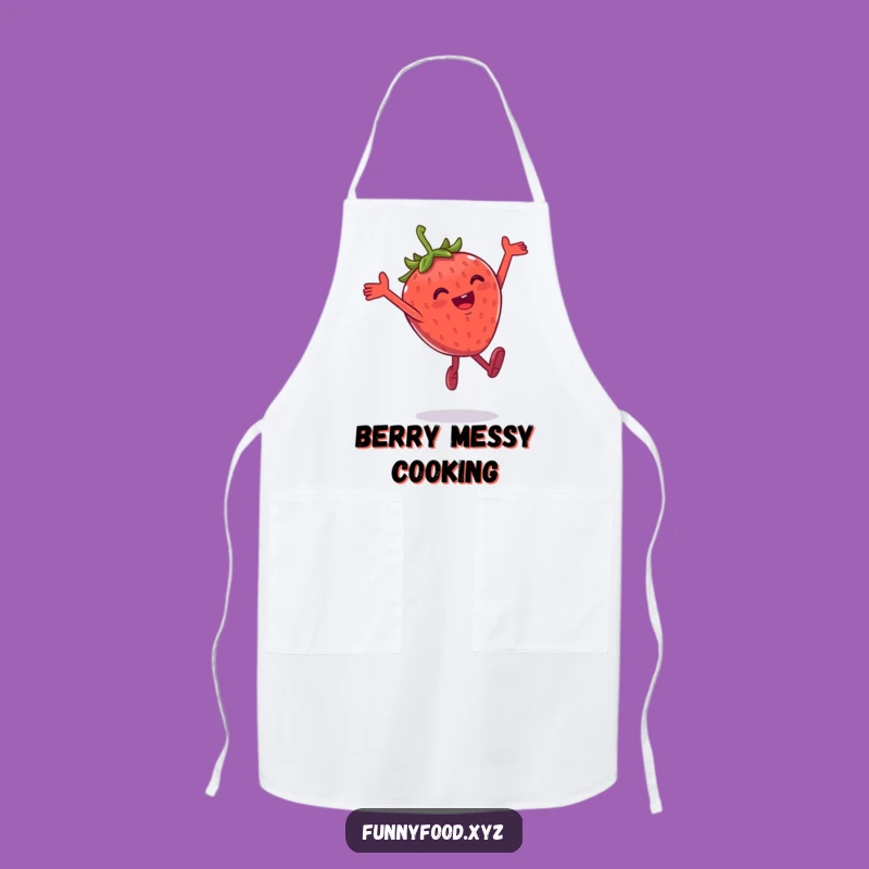 Funny Strawberry Leap Apron: Cook with a Bounce
