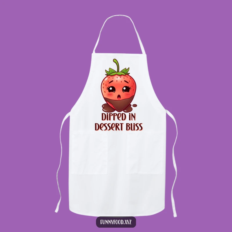 Funny Strawberry Chocolate Dip Apron - Hilarious Kitchen Wear for Bakers