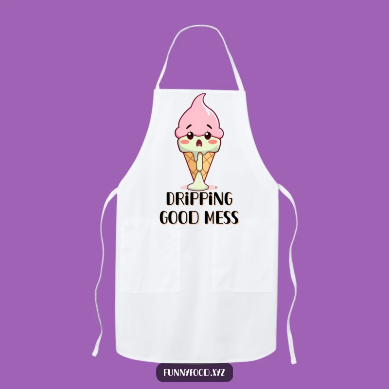 Funny Melting Ice Cream Cone Apron: Kitchen Fun and Comedic Chef Gift