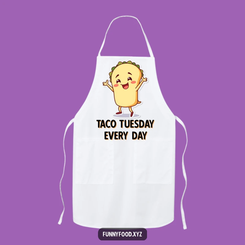 Funny Taco Apron: Cheerful Dancer Kitchen Wear, Perfect Funny Gift for Cooks