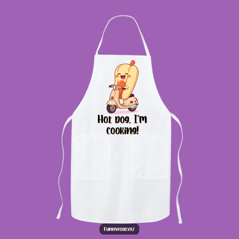 Funny Giggling Hot Dog Scooter Apron - Cook Up Laughs in the Kitchen