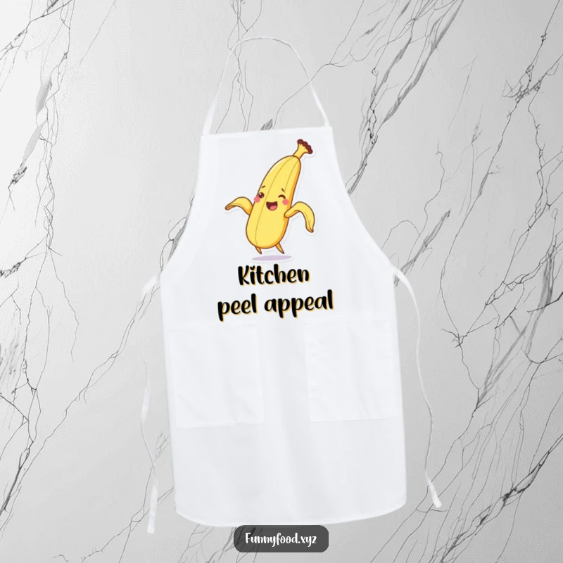 Funny kitchen banana peeling apron, practical and humorous kitchen wear for chefs.