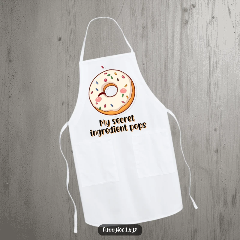 Funny Donut Apron: A winking donut with sprinkles erupting is a funny and functional accessory for the kitchen.
