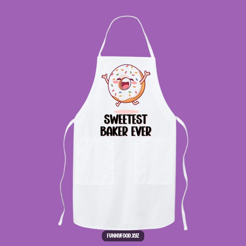 Funny Donut Leap Apron - Cook with Cheer, Sprinkle of Fun, Great Kitchen Gift