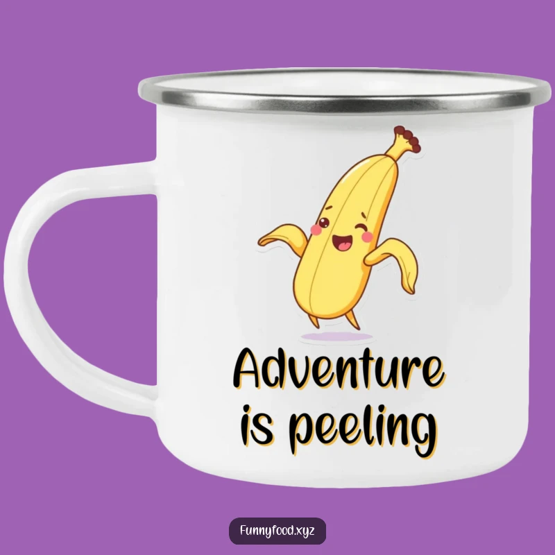 Funny Campfire Banana Peeling Mug - Adventure and Laughter Fuel Gift