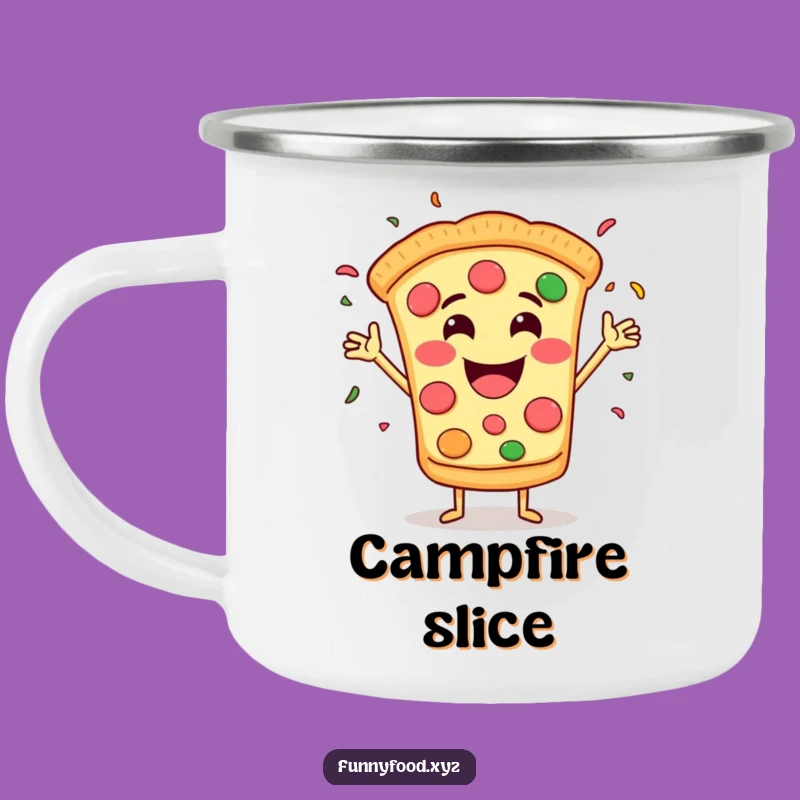Funny Pizza Confetti Camping Mug: Celebrate Outdoors with Pizza!