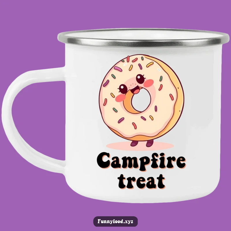 Funny Donut Cartwheel Camping Mug: Sprinkles Outdoors, Rugged & Funny Gift