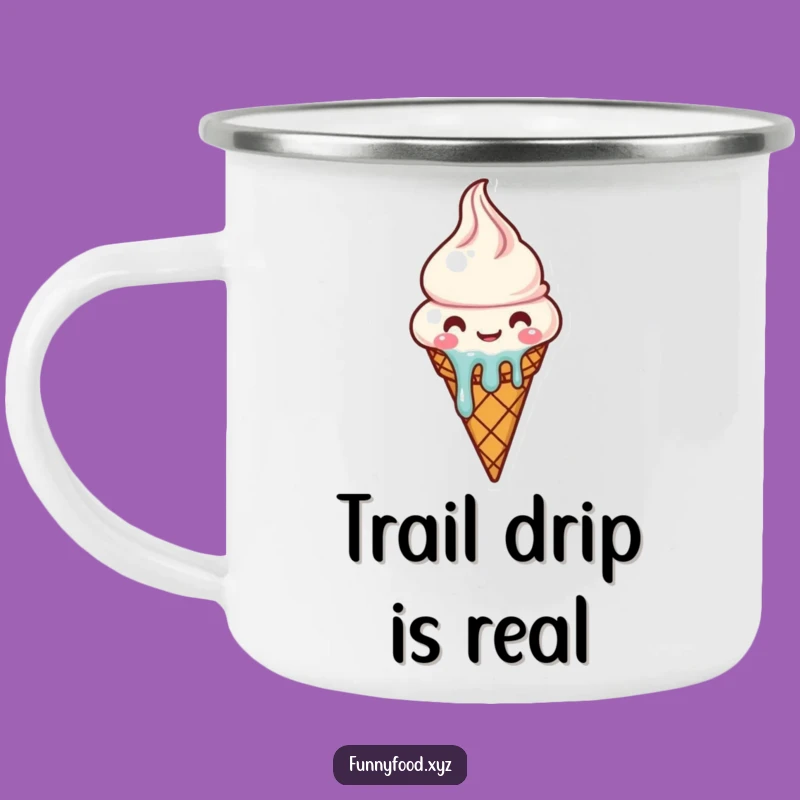 Funny Adventure Melting Ice Cream Cone Camping Mug - Happy Trails Gift