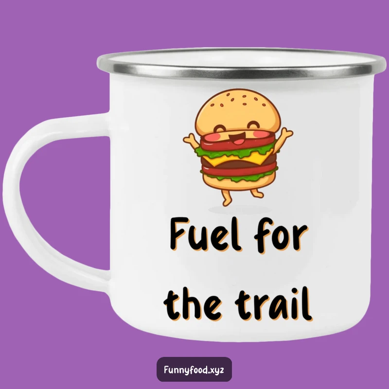 Funny Hamburger Dance Camping Mug: Your Groovy Burger for Outdoor Fun!