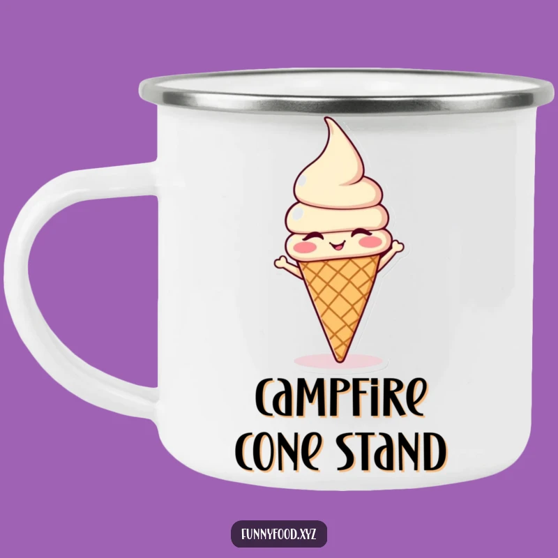 Funny Ice Cream Headstand Camping Mug: Adventure Fuel for Sweet Escapes