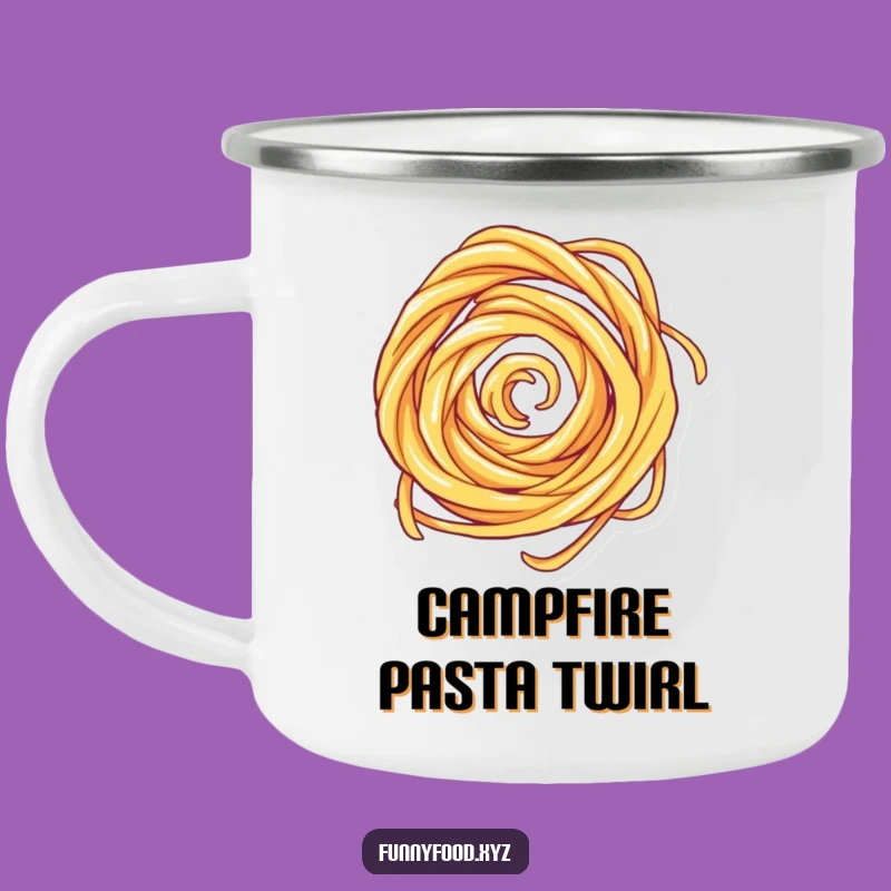 Funny Playful Pasta Swirl Camping Mug - Durable Outdoor Cup for Foodies