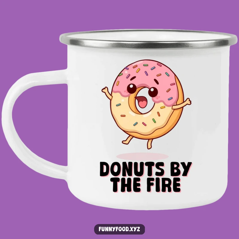 Funny Surprised Donut Camping Mug: Adventure with Hilarious Sweet Spirit