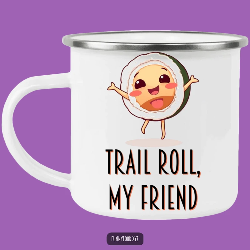 Funny Sushi Cartwheel Camping Mug - Adventure-Ready Humor
