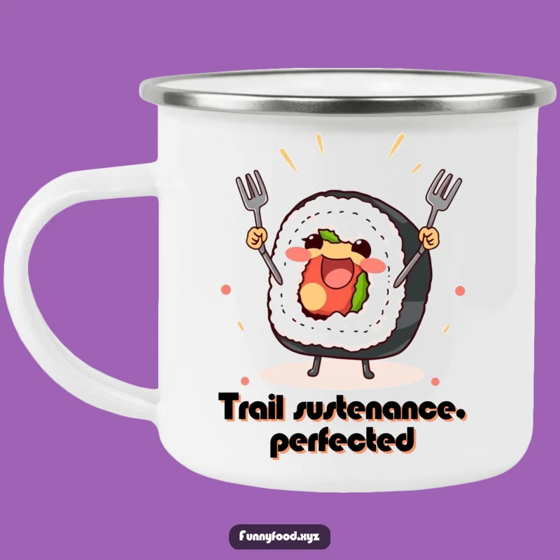 Funny Sushi Juggling Camping Mug: Your Japanese Treat Outdoors