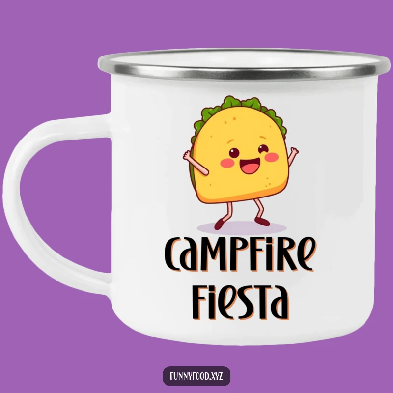 Funny Taco Dance Camping Mug: Fiesta Fuel for Outdoor Fun!