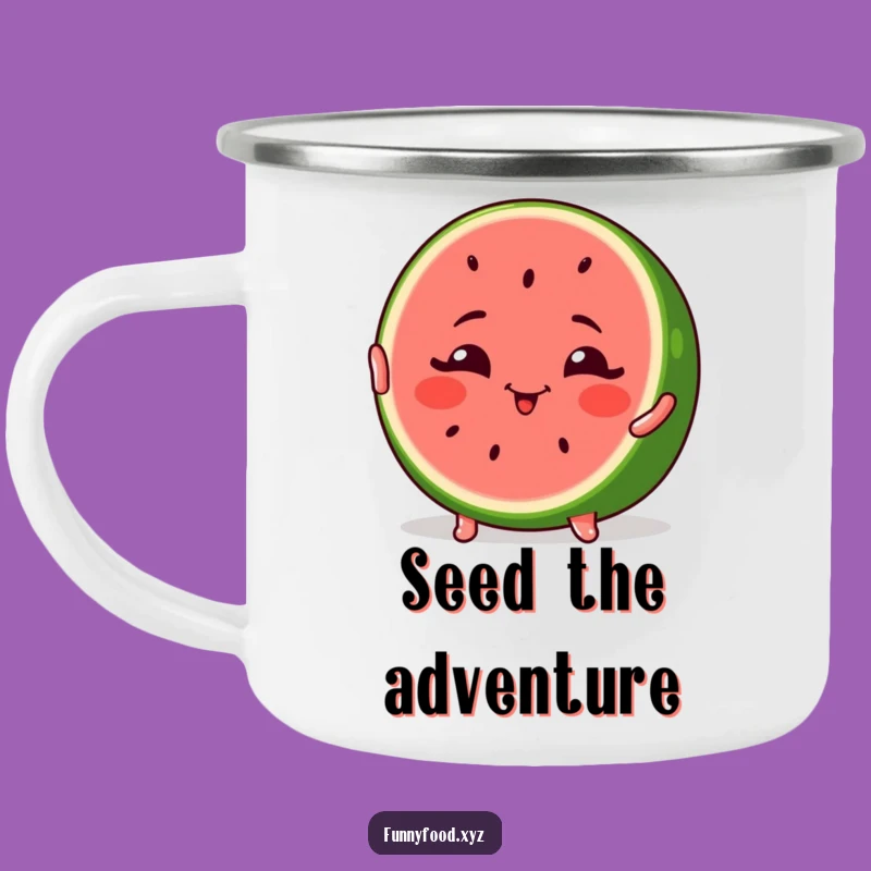 Funny Winking Watermelon Pose Camping Mug - Outdoor Summer Fun