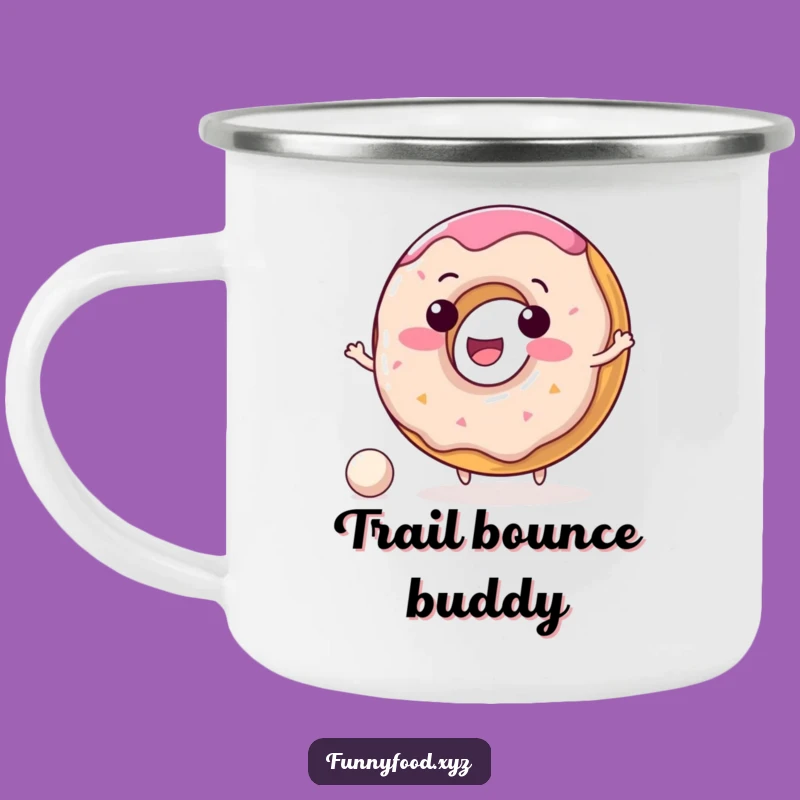 Funny Donut Camping Mug: Delightful Character Bouncing Ball Adventure Gear