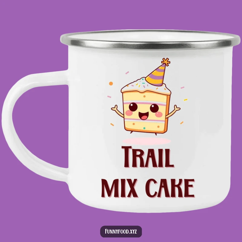 Funny Cake Party Camping Mug - Hilarious Outdoor Drinkware for Celebrations