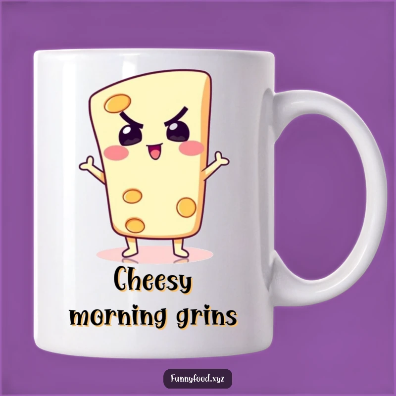 Funny Cheese Pose Mug: Determined Dairy Does Silly Dance, Hilarious Funny Gift!