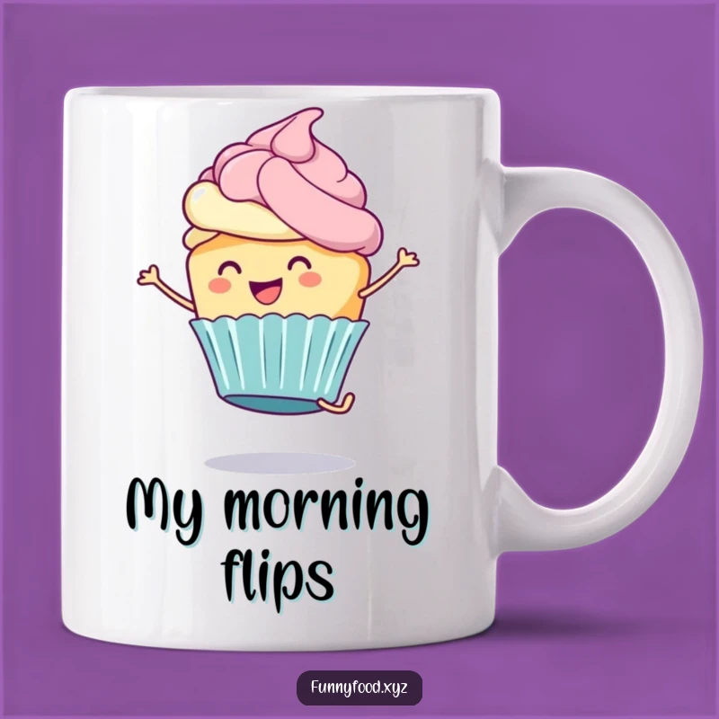 Funny Cupcake Mug: Cartwheeling Treat, a Hilarious Gift for Dessert Lovers