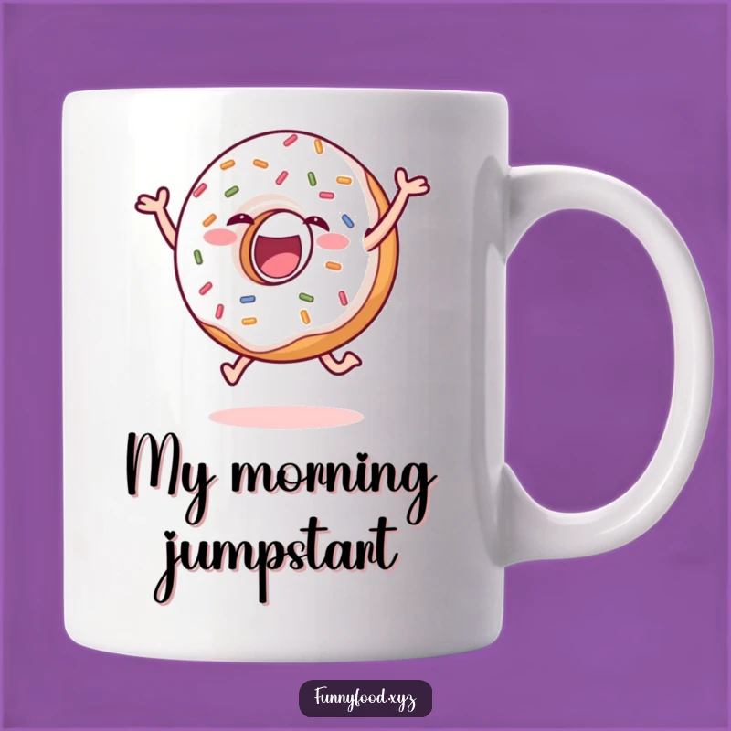 Funny Donut Leap Mug - Joyful Sprinkle Delight, Perfect Humorous Gift for Donut Lovers