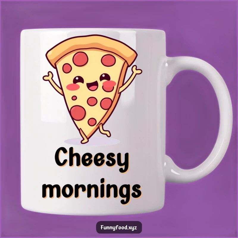 Funny Pizza Dance Mug: Cheerful Slice Grooving, Hilarious Foodie Gift