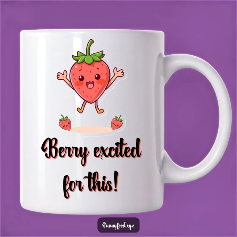 Funny Strawberry Surprise Mug - A Delightful Jumping Fruit Character, Perfect Funny Gift