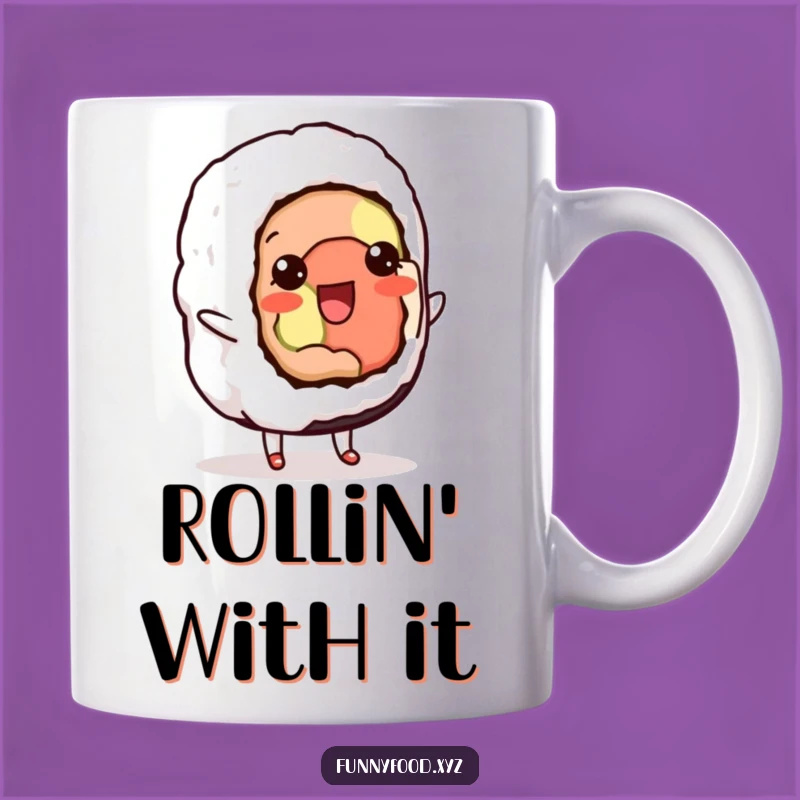 Funny Sushi Shuffle Mug: A Hilarious Dancing Foodie Gift for Sushi Lovers