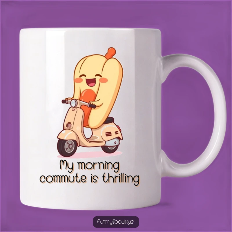 Funny Giggling Hot Dog Scooter Mug - Hilarious & Quirky Gift Idea