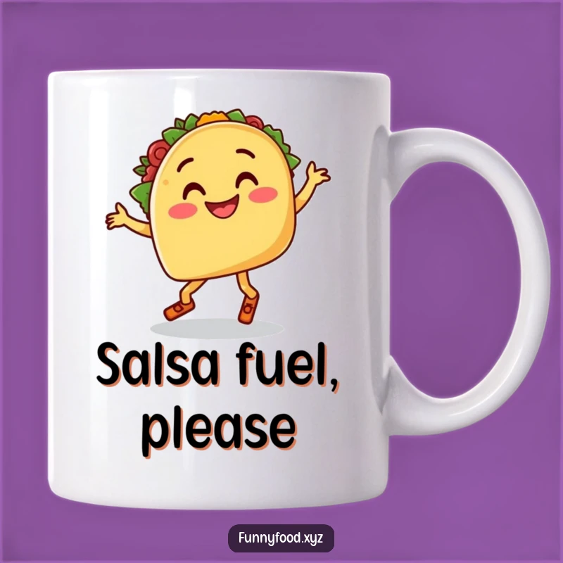 Funny Salsa Dancing Taco Mug, Hilarious Mexican Food Gift for Foodies