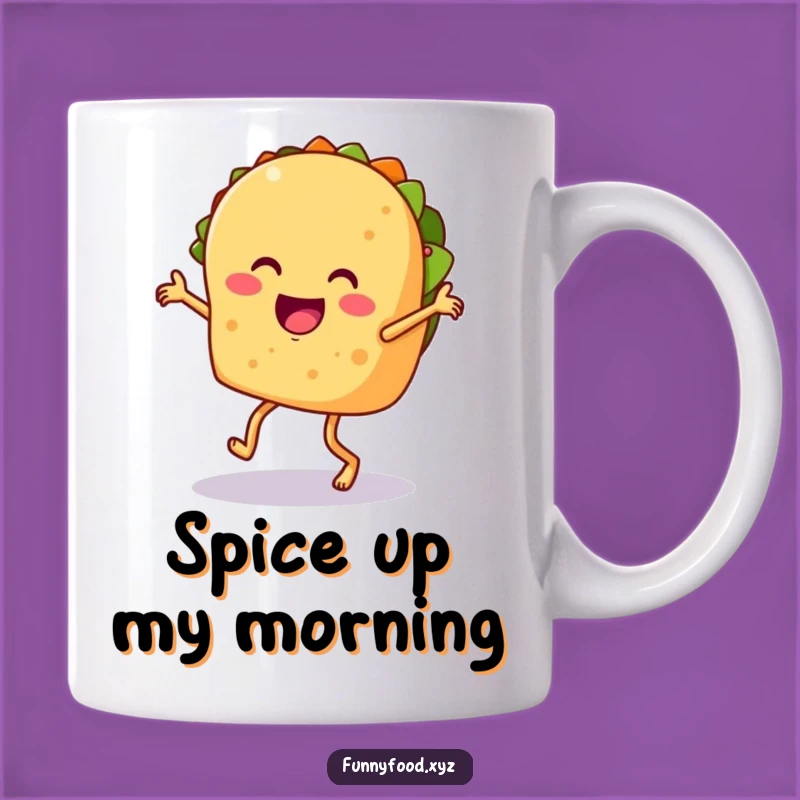 Funny Taco Dancing Mug: Cheerful Salsa Fiesta Design, Perfect Humorous Gift