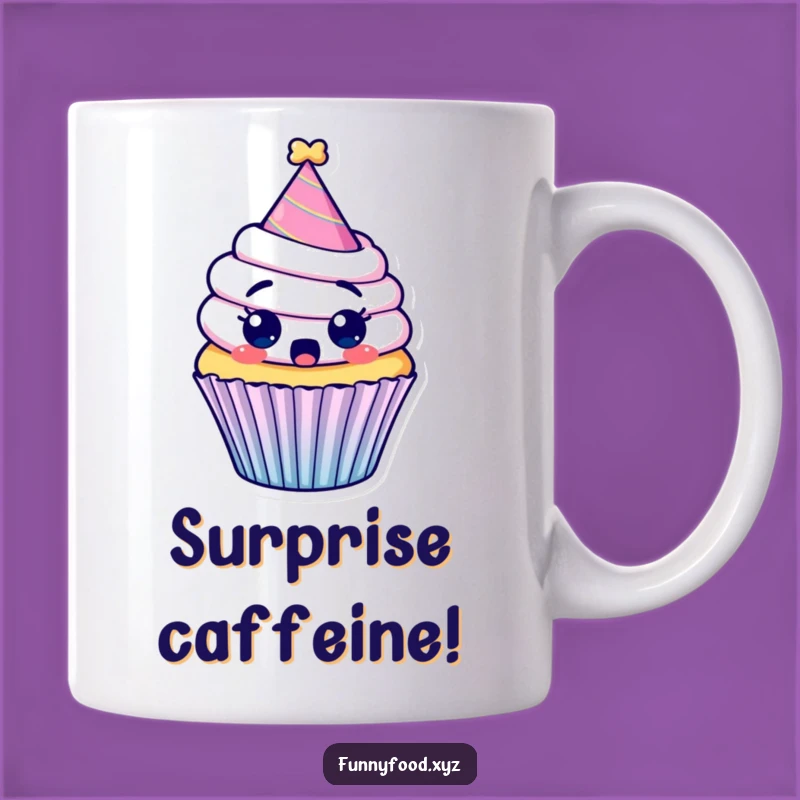 Funny Surprised Cupcake Mug: Hilarious Party Gift for Sweet Treat Lovers!