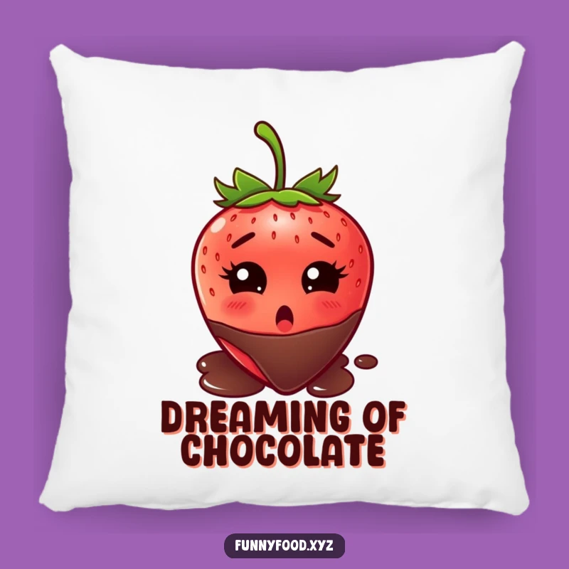 Funny Strawberry Chocolate Dilemma Pillow - Cozy and Hilarious Home Decor