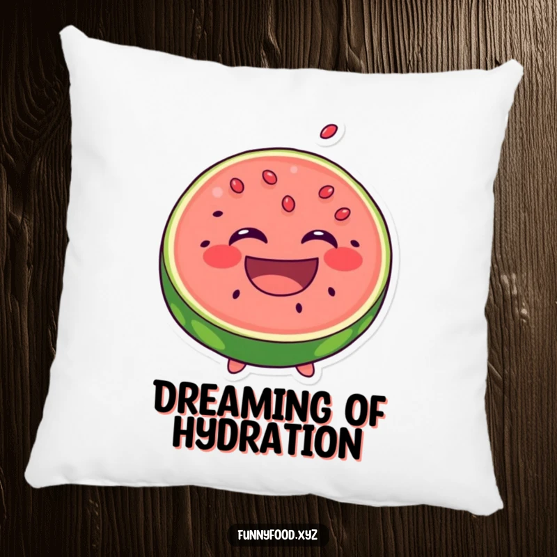 Funny Laughing Watermelon Pillow: A happy slice of watermelon laughs with seeds popping out, a soft and funny pillow.