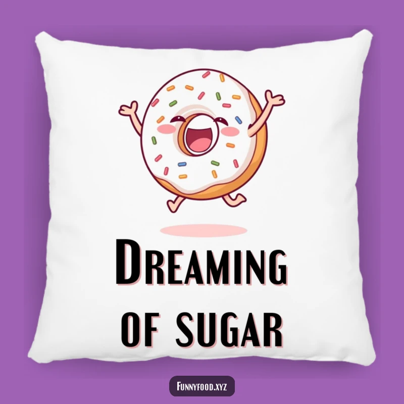Funny Donut Leap Pillow - Cozy Comfort, Sprinkle of Joy, Perfect Humorous Accent Gift