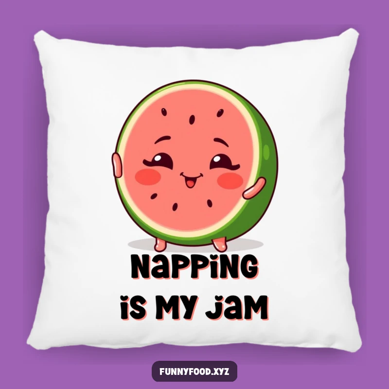 Funny Winking Watermelon Pose Pillow - Comfy & Fruity Decor
