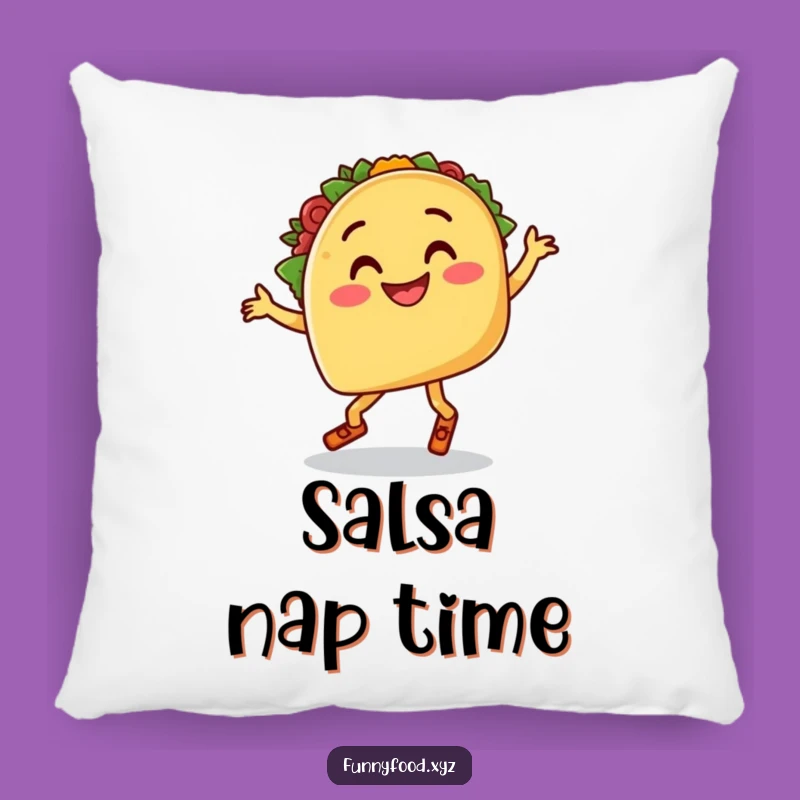 Funny Salsa Dancing Taco Pillow, Cozy and Hilarious Decor for Foodies