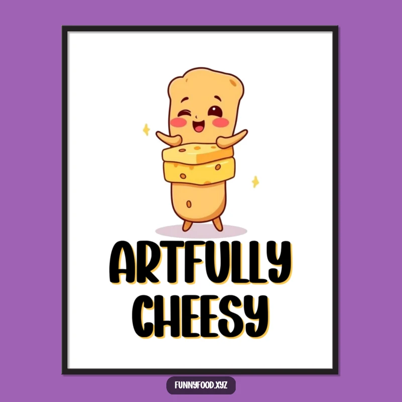 Funny Baguette Cheese Digital Print: Instant Joy for Your Walls