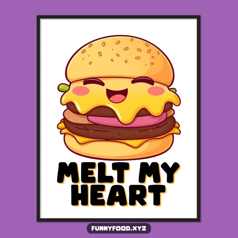 Funny Cheeseburger Wink Digital Art: Instant Cheesy Download, Perfect Humorous Gift