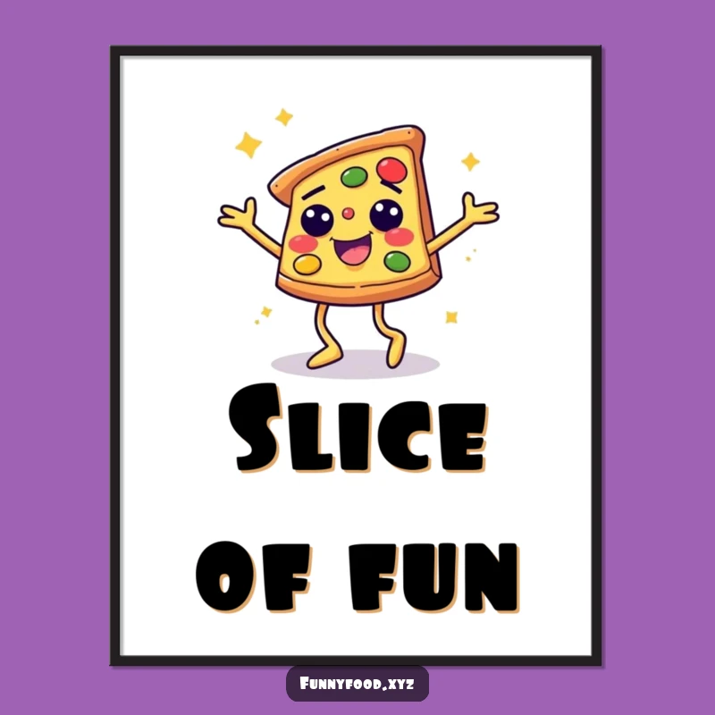Funny Disco Pizza Slice Digital Art: Instant Hilarious Dancing Food Decor