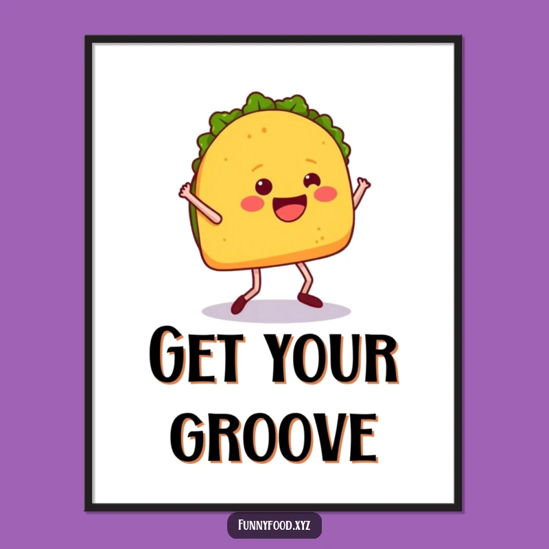 Funny Taco Dance Digital Art: Instant Wall Decor for Fiesta!