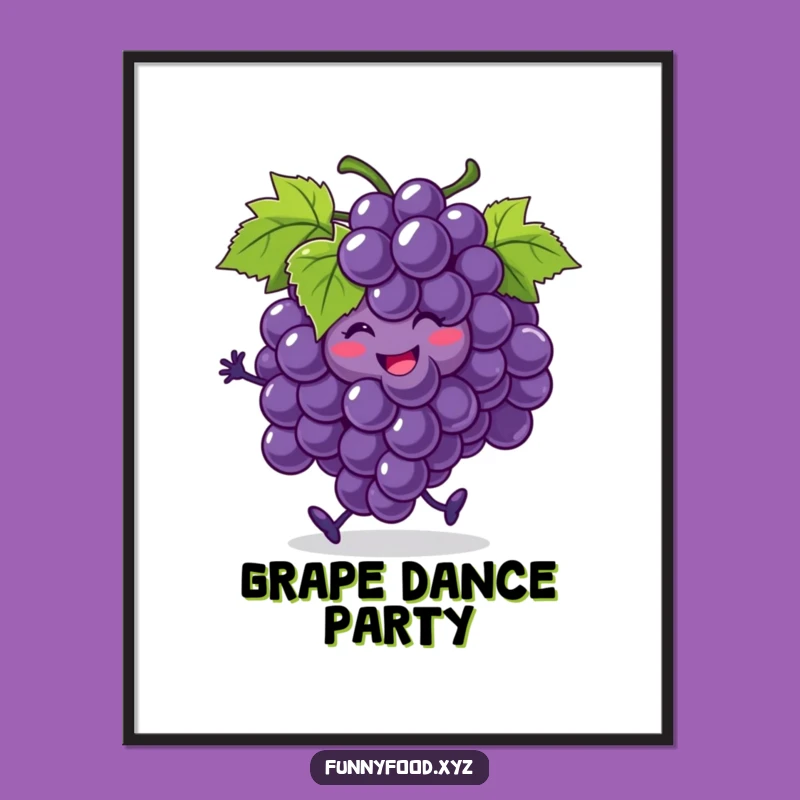 Funny Grapes Jigging Digital Print - Hilarious Fruit Art Download