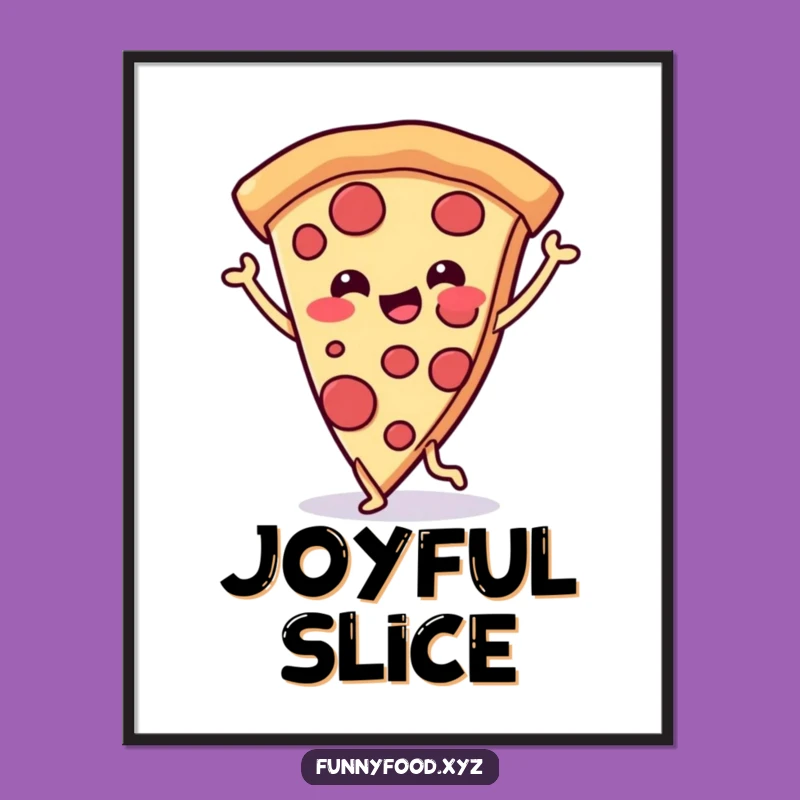 Funny Pizza Dance Digital Art: Joyful Slice Wall Art, Instant Funny Decor