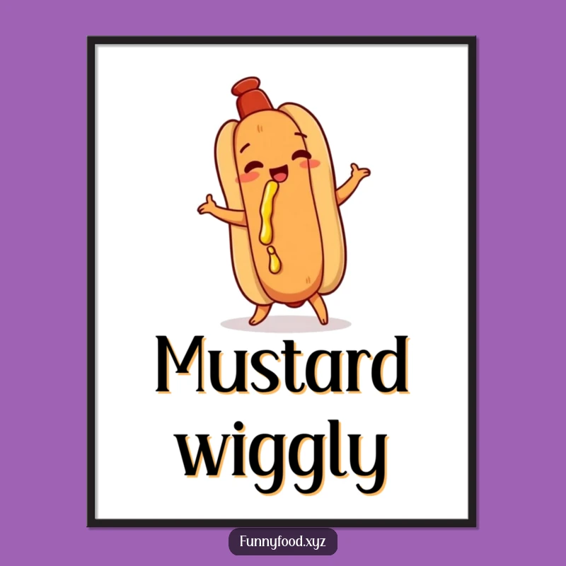 Funny Hot Dog Shimmy Digital Print - Hilarious Food Art Download