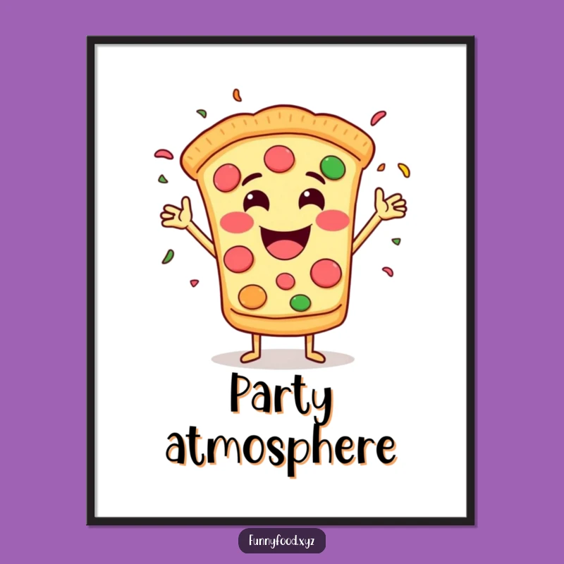 Funny Pizza Confetti Digital Art: Instant Wall Decor for Parties!