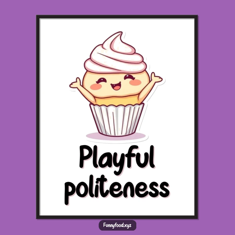 Funny Cupcake Bow Digital Art - Instant Sweet Decor, Giggling Charm, Printable Funny Gift