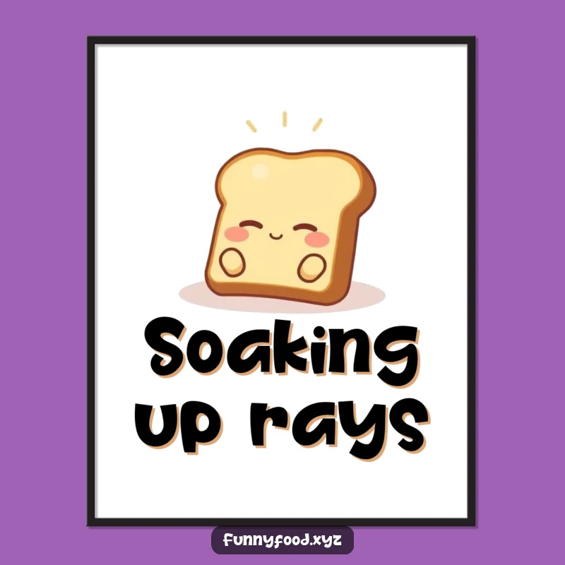 Funny Happy Toast Digital Art: Instant Sunny Decor for a Cheerful Space