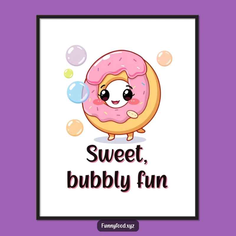 Funny Donut Bubbles Digital Art - Instant Whimsy for Your Walls