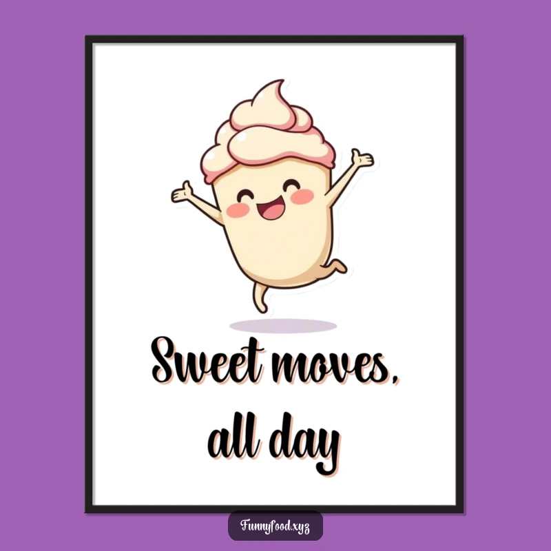 Funny Cupcake Cartwheel Digital Art: Instant Sweetness for Walls